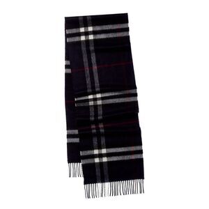 Burberry Check Cashmere Scarf, Blue